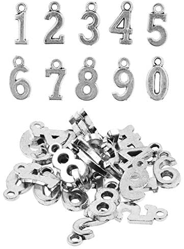 Number Charms for Necklaces, Bracelets, Pendants, Jewelry Making, 0-9 Metal Craft Numbers