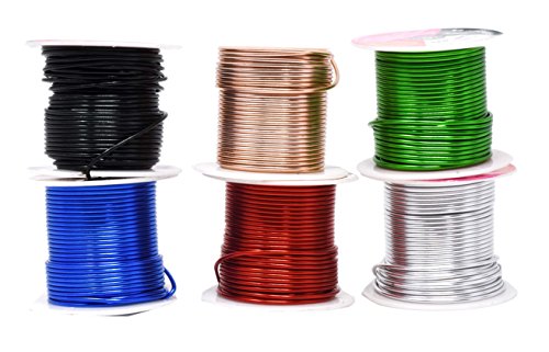 Mandala Crafts Anodized Aluminum Wire for Sculpting, Armature, Jewelry Making, Gem Metal Wrap, Garden, Colored and Soft, Assorted 6 Rolls