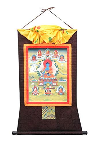 Mudra Crafts Thangka Wall Hanging Thanka Painting - Handmade Tibetan Thangka Painting - Tibetan Tangka for Meditation Yoga Buddhist Decor