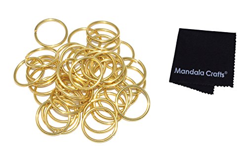 Mandala Crafts Non Welded Solid Brass Metal Large Open O-Rings for Sewing Webbing Leatherworking Chain Maille Collar Bag Jewelry Making (2mm or 12