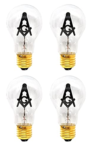 Mandala Crafts E27 3W Freemason Lightbulb Freemason Gifts for Men - Scottish Rite Shriners Prince Hall Masonic Gifts for Men  Freemason Square and Compass Emblem Light Bulb for Lodge Altar Decor