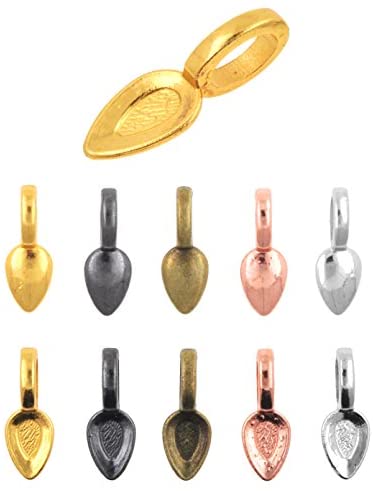 Mandala Crafts Jewelry Glue on Bails for Pendants Pendant Bails for Jewelry  Making Jewelry Pendant Bail Kit 225 PCs Gunmetal Antique Bronze Rose Gold  Silver Heart Bails