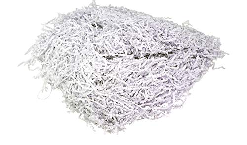 Mandala Crafts Crinkle Cut Paper Shred for Gifts, Basket Filling, Box Filler, Packing, Stuffing, Cushioning, Pet Bedding (White, 1 LB)