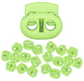 Lime Green Lace Locking End Two Hole Fastener 