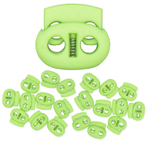 Lime Green Lace Locking End Two Hole Fastener 