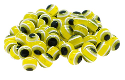 Evil Eye Beads in a Plastic Case, Yellow