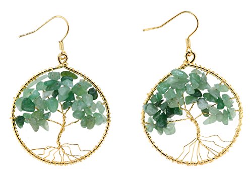 Handmade Beaded Wire Wrapped Celtic Tree of Life Earrings