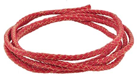 6mm Braided Leather Cord, Genuine Leather Round Bolo Cord for Jewelry Making, Wrapping, Crafting