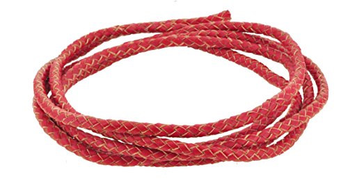 Red Round Cord Made of Leather