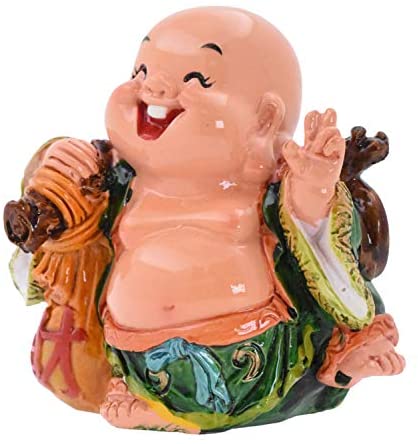Laughing Happy Small Buddha Statue Figurine for Lucky Home Décor Gift