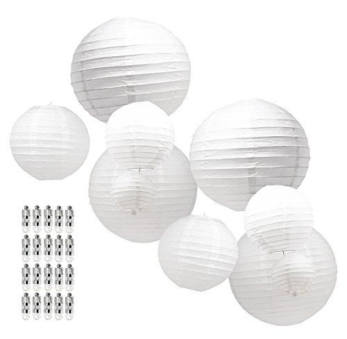 Mudra Crafts Paper Lanterns Wedding Party Decorations - 12 in 10 Round Japanese Chinese Lanterns Decorative Hanging Ceiling Decorations Lamp Shade