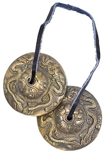 Meditation Bell - Tingsha Cymbals with Straps - Meditation Chime Tibetan Bell for Healing Yoga Meditation in a Box, Dragon