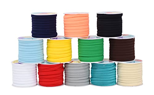 Mandala Crafts Soft Elastic Cord from Spandex Nylon Fabric for Jewelry Making, Sewing, and Crafting