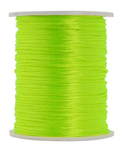 Mandala Crafts Satin Rattail Cord String from Nylon for Chinese Knot, Macrame, Trim, Jewelry Making