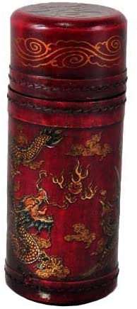 Chinese Red Leather Box Fortune Sticks