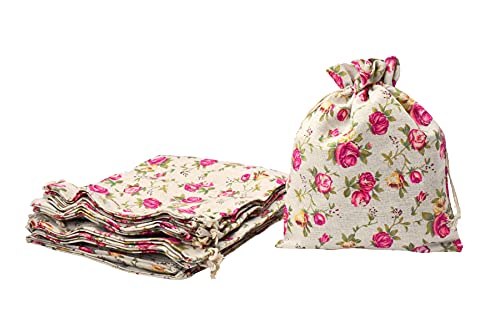 Mandala Crafts Burlap Bags with Drawstring - Small Drawstring Pouch Set -  Bulk Rustic Linen Burlap Drawstring Bags for Burlap Gift Bags Wedding Party