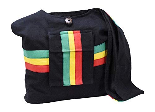 Hippie Bag - Boho Bag - Hobo Indie Style Hippie Crossbody Bag - Bohemian Sling Shoulder Bag Rasta Stripe