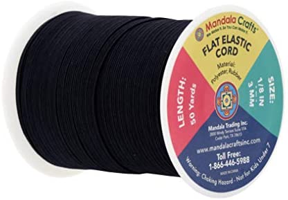 Flat Elastic Band for Sewing 1/8 x 109 Yards Black Stretch Strap Roll