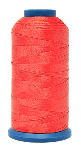 Bonded Nylon Thread for Sewing Leather,Upholstery,Jeans and Wig #69 T70  Size 210d3 1400 Yards (Dark Grey), Nylon Thread For Sewing