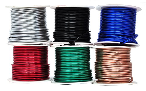 Mandala Crafts Anodized Aluminum Wire for Sculpting, Armature, Jewelry Making, Gem Metal Wrap, Garden, Colored and Soft, Assorted 6 Rolls