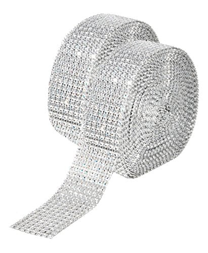Silver Crystal Mesh Ribbon Roll for Party