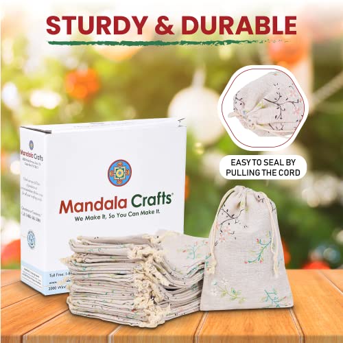 Mandala Crafts Cotton Muslin Bags with Drawstring – Natural Cotton