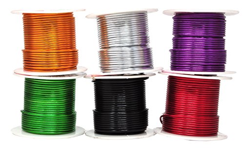 Mandala Crafts Anodized Aluminum Wire for Sculpting, Armature, Jewelry Making, Gem Metal Wrap, Garden, Colored and Soft, Assorted 6 Rolls