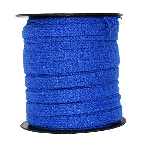 Mandala Crafts Flat Drawstring Cord for Drawstring Replacement, Soft Drawstring Cotton Draw Cord, 3/8 20 YDs Drawcord for Shorts Hoodie Sweatpants