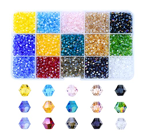 Mandala Crafts Bicone Crystal Beads for Jewelry Making Faceted Bicone Crystal Glass Beads for Jewelry Making Crafts Beading