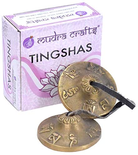 Meditation Bell - Tingsha Cymbals with Straps - Meditation Chime Tibetan Bell for Healing Yoga Meditation in a Box by Mudra Crafts, Tibet Mantra