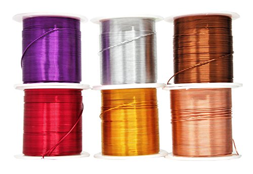 Mandala Crafts Anodized Aluminum Wire for Sculpting, Armature, Jewelry Making, Gem Metal Wrap, Garden, Colored and Soft, Assorted 6 Rolls