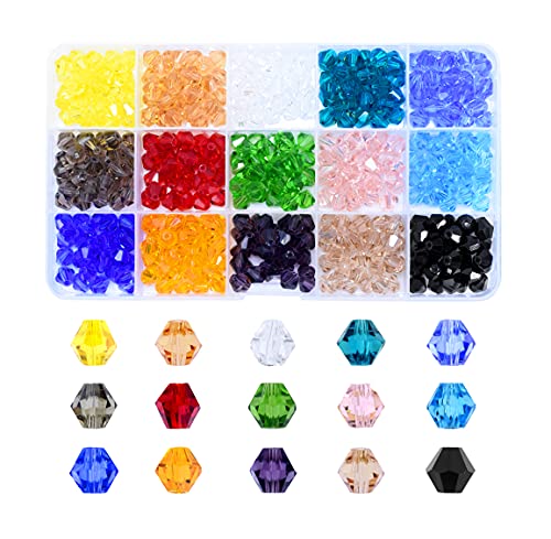 Mandala Crafts Bicone Crystal Beads for Jewelry Making Faceted Bicone Crystal Glass Beads for Jewelry Making Crafts Beading