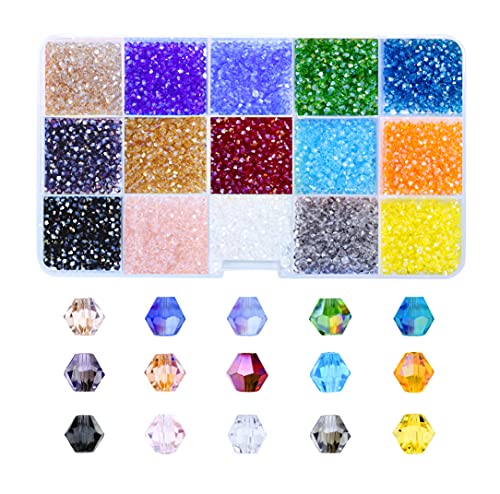 Mandala Crafts Bicone Crystal Beads for Jewelry Making Faceted Bicone Crystal Glass Beads for Jewelry Making Crafts Beading