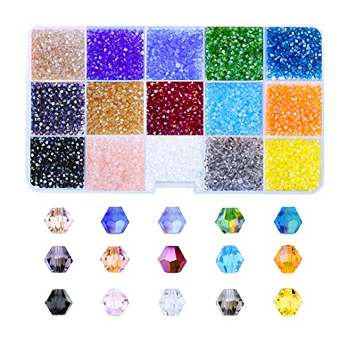 Glass Pearl Beads for Jewelry Making, Faux Pearls for Crafts with Hole Assortment Kit Bulk Pack by Mandala Crafts - 10 Assorted Color Combo 3 / 8mm