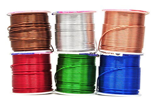 Mandala Crafts Anodized Aluminum Wire for Sculpting, Armature, Jewelry Making, Gem Metal Wrap, Garden, Colored and Soft, Assorted 6 Rolls