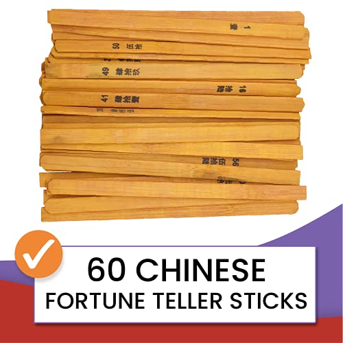 Chinese Fortune Sticks in English Chinese Kau Chim Sticks with Book Chien Tung in Leather Box