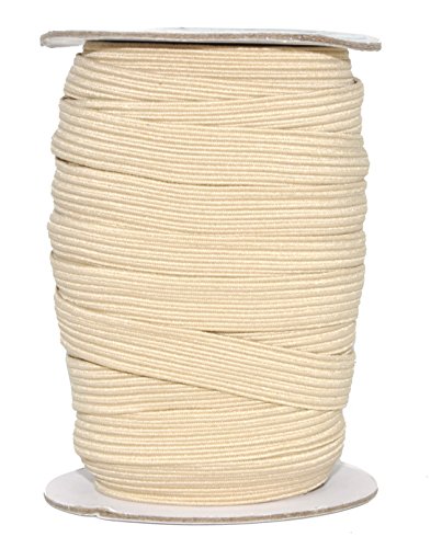 Mandala Crafts Flat Elastic Band - Braided Stretch Strap Cord Roll for Sewing and Crafting 1/2 inch 12mm 20 Yards