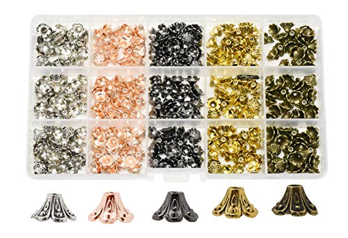 Rose Gold, Gunmetal, Silver, Gold Color End Cap Bead Set