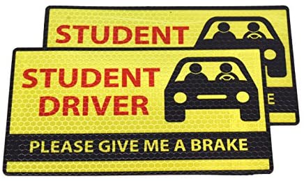 Mandala Crafts Removable Magnetic Student Driver Magnet Sticker Car Bumper Caution Signs (Two Magnets)