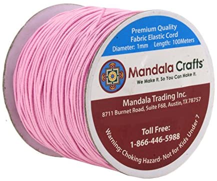 Mandala Crafts 2mm Elastic Cord for Bracelets Necklaces - 76 Yards