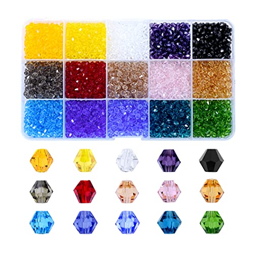 Mandala Crafts Bicone Crystal Beads for Jewelry Making Faceted Bicone Crystal Glass Beads for Jewelry Making Crafts Beading