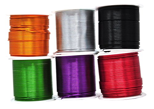 Mandala Crafts Anodized Aluminum Wire for Sculpting, Armature, Jewelry Making, Gem Metal Wrap, Garden, Colored and Soft, Assorted 6 Rolls