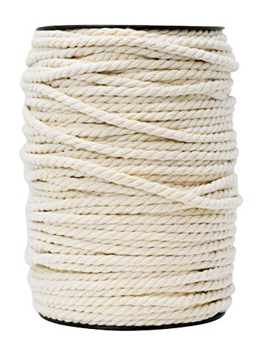 Macrame Cord Cotton Rope Macrame Supplies 3 Ply Twisted Macrame Rope String Yarn for Plant Hanger Wall Hanging Knitting Wedding Décor by Mandala Crafts