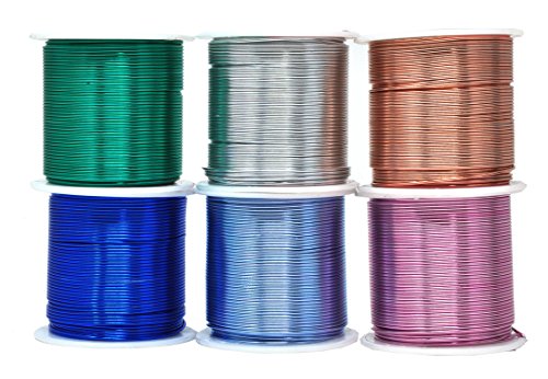 Mandala Crafts Anodized Aluminum Wire for Sculpting, Armature, Jewelry Making, Gem Metal Wrap, Garden, Colored and Soft, Assorted 6 Rolls