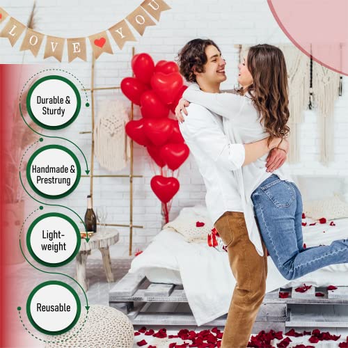 I Love You Burlap Banner for Valentines Anniversary Birthday Wedding