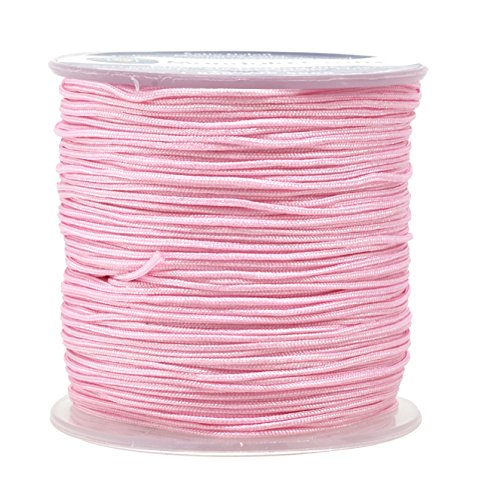 Mandala Crafts Nylon Satin Cord, Rattail Trim Thread for Chinese Knotting, Kumihimo, Beading, Macrame, Jewelry Making, Sewing