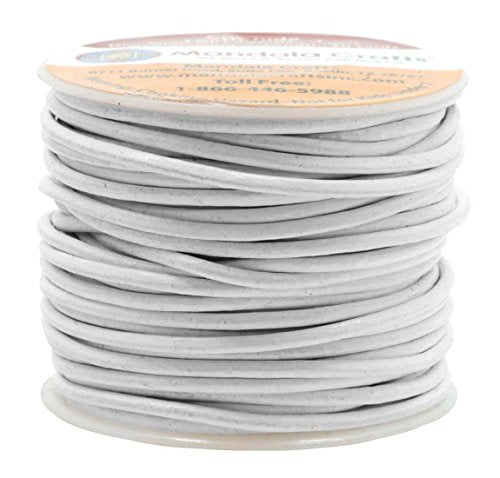 White Genuine Leather String Cord