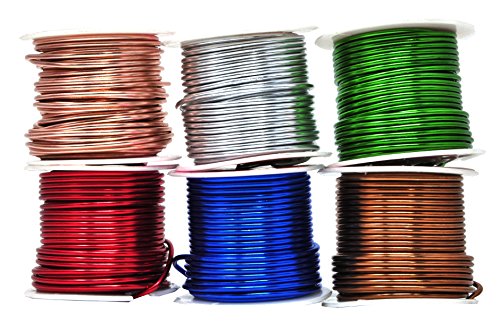 Mandala Crafts Anodized Aluminum Wire for Sculpting, Armature, Jewelry Making, Gem Metal Wrap, Garden, Colored and Soft, Assorted 6 Rolls