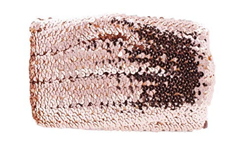 Rose Gold Elastic Sequin Fabric Ribbon