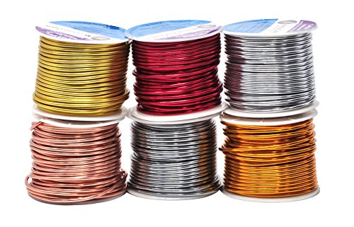 Mandala Crafts Anodized Aluminum Wire for Sculpting, Armature, Jewelry Making, Gem Metal Wrap, Garden, Colored and Soft, Assorted 6 Rolls